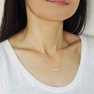 真珠 ネックレス パール ネックレス スルーネックレス 真珠ネックレス 本真珠 ベビーパール 18金 k18 18k イエローゴールド プレゼント ご褒美 自分買い puの画像