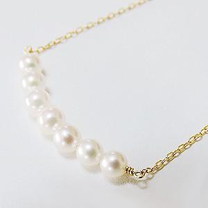 真珠 ネックレス パール ネックレス スルーネックレス 真珠ネックレス 本真珠 ベビーパール 18金 k18 18k イエローゴールド プレゼント ご褒美 自分買い puの画像