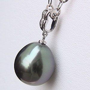 タヒチ黒蝶真珠 ペンダントネックレス ダイヤモンド パール 14.9 タヒチ黒蝶真珠 ペンダントネックレス ダイヤモンド パール 14.9