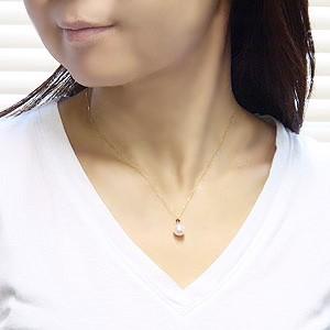 真珠 ネックレス あこや本真珠 8mm ガーネット 1月誕生石 k18