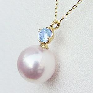 アコヤパール♡アクアマリンネックレス 3月 誕生石 アクアマリン｜アコヤパール ペンダント ネックレス