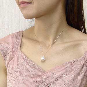 ペンダントネックレス 南洋真珠パール プラチナ ネックレス