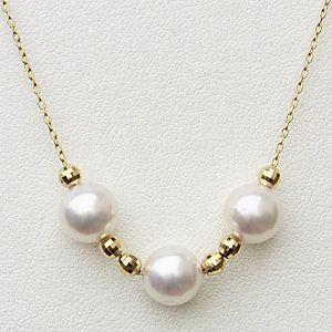 真珠 ネックレス パール ネックレス 真珠ネックレス スルーネックレス 18k k18 18金 イエローゴールド 送料無料 品質保証書 プレゼント ご褒美 自分買い puの画像