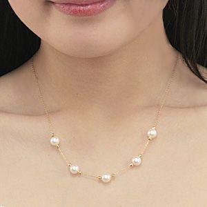 真珠 ネックレス パール ネックレス 真珠ネックレス スルーネックレス 18k k18 18金 イエローゴールド 送料無料 品質保証書 プレゼント ご褒美 自分買い puの画像