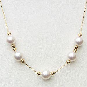 真珠 ネックレス パール ネックレス 真珠ネックレス スルーネックレス 18k k18 18金 イエローゴールド 送料無料 品質保証書 プレゼント ご褒美 自分買い puの画像