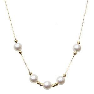 真珠 ネックレス パール ネックレス 真珠ネックレス スルーネックレス 18k k18 18金 イエローゴールド 送料無料 品質保証書 プレゼント ご褒美 自分買い puの画像