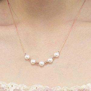 真珠 パール パールネックレス 真珠ネックレス ステーションネックレス スルーネックレス ピンクゴールド k18 送料無料 プレゼント ギフト 自分買い puの画像