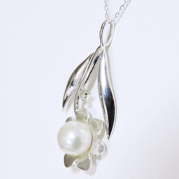 真珠 ネックレス パール フラワーモチーフ 花咲く あこや本真珠