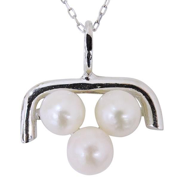 真珠 ネックレス パール コの字型 3連 トリニティ あこや本真珠 k18