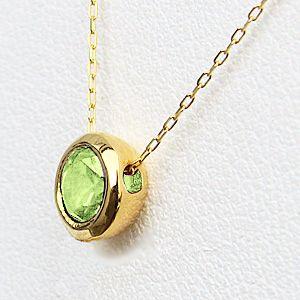ペリドット ペンダント ネックレス 一粒 k18 ゴールド 8月誕生石 送料無料 ジュエリー カジュアル 人気 プレゼント ギフト ご褒美 自分買い puの画像