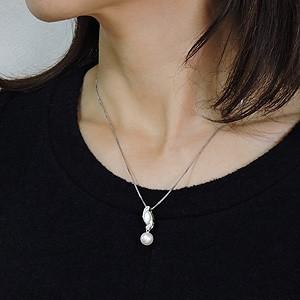 本真珠ペンダントネックレスクラシカルなデザイン 白蝶貝 あこや本真珠