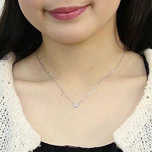 ハート ダイヤモンドペンダント ネックレスホワイトゴールド k18 送料無料 ジュエリー カジュアル 人気 プレゼント ギフト ご褒美 自分買い puの画像
