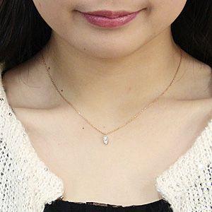 ダイヤモンドペンダント ネックレス ピンクゴールド k18 ダイヤモンド 0.09ct 送料無料 ジュエリー 人気 プレゼント ギフト ご褒美 自分買い puの画像