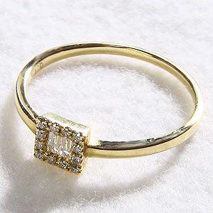 ピンキーリング ダイヤモンドリング 指輪 イエローゴールド k18 送料