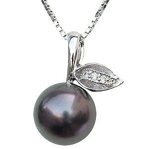 ペンダントトップ ダイヤ ネックレスペンダント 黒真珠パール プラチナ