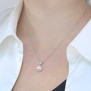 真珠 ペンダントヘッド パール ペンダントトップ あこや本真珠 直径 8.5mm ダイヤモンド 0.03ct プラチナ 送料無料 プレゼント ギフト ご褒美 自分買い puの画像
