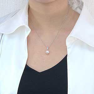 ペンダントトップ ダイヤ ネックレスペンダントパール 真珠 ペンダント あこや本真珠 ダイヤモンド k18 ホワイトゴールド プレゼント ギフト 自分買い puの画像