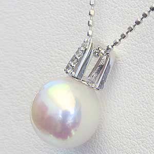 真珠パール 6月誕生石 ペンダントトップ あこや本真珠 直径8.5mm ダイヤモンド 0.02ct プラチナ 送料無料 プレゼント ギフト ご褒美 自分買い puの画像