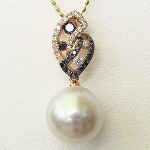 南洋白蝶真珠 ペンダントトップ ヘッド ダイヤモンド ブラック