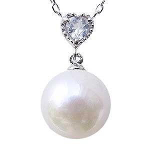 ハート 真珠 パール ペンダント あこや本真珠 ムーンストーン ハート ホワイトゴールド 送料無料 ジュエリー プレゼント ギフト ご褒美 自分買い p