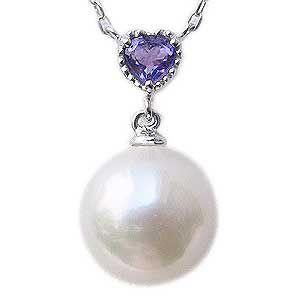 真珠 ネックレス パール ネックレス ハート 真珠 あこや本真珠 アメジスト 送料無料 ジュエリー 人気 プレゼント ギフト ご褒美 自分買い p