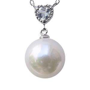 真珠 ネックレス パール ネックレス ハート あこや本真珠 アクアマリン ハート 3月誕生石 送料無料 ジュエリー プレゼント ギフト ご褒美 自分買い p