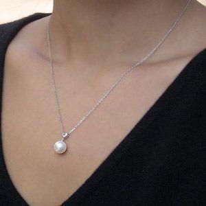 真珠 ネックレス パール ハート あこや本真珠 アクアマリン 3月