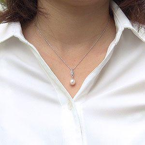 真珠パール 6月誕生石 ペンダントトップ あこや本真珠 直径8.5mm ダイヤモンド 0.02ct k18 ホワイトゴールド 送料無料 プレゼント ギフト ご褒美 自分買い puの画像