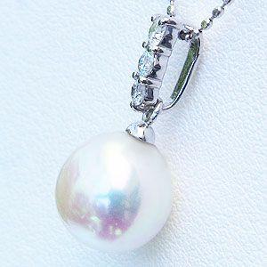 真珠パール 6月誕生石 ペンダントトップ あこや本真珠 直径8.5mm ダイヤモンド 0.14ct k18 ホワイトゴールド 送料無料 プレゼント ギフト ご褒美 自分買い puの画像