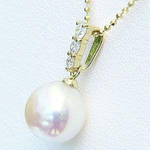 真珠パール 6月誕生石 ペンダントトップ あこや本真珠 直径8.5mm ダイヤモンド 0.14ct k18 ゴールド 送料無料 プレゼント ギフト ご褒美 自分買い puの画像