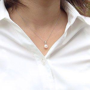 真珠パール 6月誕生石 ペンダントトップ あこや本真珠 直径8.5mm ダイヤモンド 0.10ct k18 ホワイトゴールド 送料無料 プレゼント ギフト ご褒美 自分買い puの画像