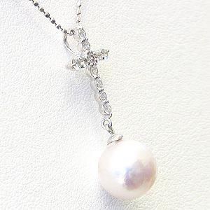 パールネックレス 十字架 クロス 本真珠 あこや アコヤ 本真珠 ペンダントネックレス キュービックジルコニア 送料無料 プレゼント ギフト 自分買い puの画像