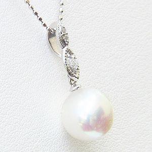 ペンダントトップ ダイヤ ネックレスペンダント あこや真珠パール pt900 プラチナネックレス ダイヤモンド プレゼント ギフト ご褒美 自分買い puの画像