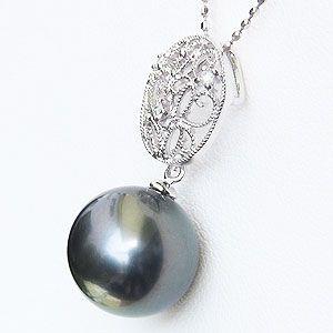 ペンダントトップ ダイヤ ネックレスペンダント 黒真珠パール プラチナネックレス ダイヤモンド ジュエリー プレゼント ギフト ご褒美 自分買い pu_2