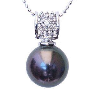 ブラックパールペンダントトップ 真珠 パール タヒチ黒蝶真珠 ダイヤモンド k18 ホワイトゴールド ペンダント 送料無料 プレゼント ギフト 自分買い p