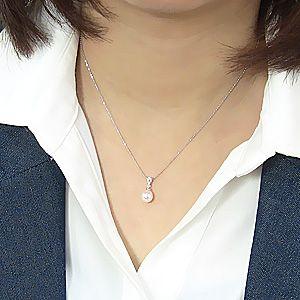 ペンダントトップ ダイヤ ネックレスペンダント あこや真珠パール k18 ホワイトゴールドネックレス ダイヤモンド プレゼント ギフト ご褒美 自分買い puの画像