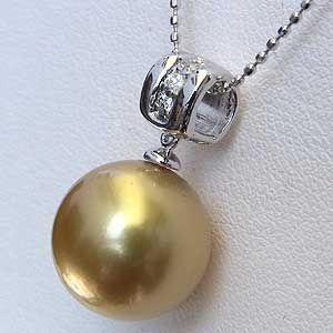 ベルギー製 ペンダント 真珠 パール 南洋白蝶真珠 k18 ホワイト