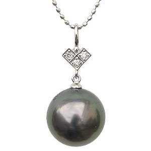 商品一覧 ペンダントトップ ダイヤ 黒真珠パール プラチナネックレス