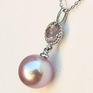 ネックレス ペンダントトップ 淡水パール 真珠 ローズクオーツ ホワイトゴールド ペンダント 人気 プレゼント ギフト ご褒美 自分買いの画像