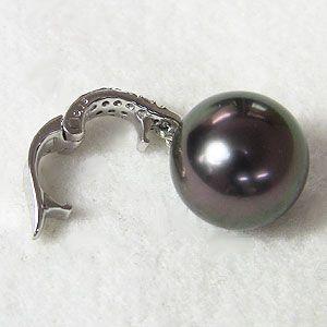 ペンダントトップ ネックレスペンダント 黒真珠パール k18 ホワイト 