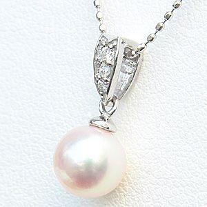 ペンダントトップ 6月誕生石 ネックレスペンダント あこや真珠パール k18 ホワイトゴールドネックレス ダイヤモンド プレゼント ギフト ご褒美 自分買い puの画像
