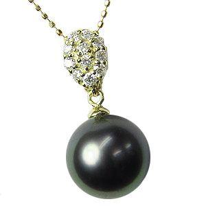 ペンダントトップ ネックレス 黒真珠パール k18 ゴールド ネックレス ダイヤモンド ペンダント 人気 プレゼント ギフト ご褒美 自分買い pu