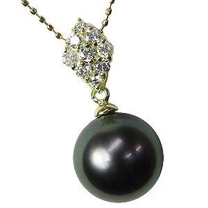 ネックレス ペンダントトップ 黒真珠パール k18 ゴールド ネックレス ダイヤモンド ペンダント 人気 プレゼント ギフト ご褒美 自分買い p