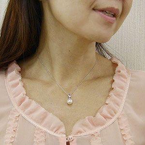ペンダント あこや真珠パール ホワイトゴールド ネックレス ダイヤモンド ペンダントトップ ネックレスペンダント プレゼント ギフト ご褒美 自分買い puの画像