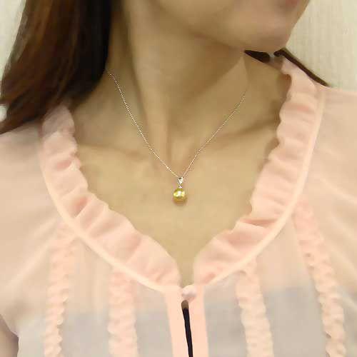 ネックレスペンダント 南洋真珠 ゴールドパール ホワイトゴールド ネックレス ダイヤモンド ペンダントトップ ネックレスペンダント プレゼント 自分買い pu_2