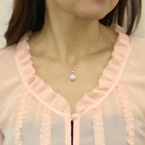 ネックレスペンダント 南洋真珠 k18 ホワイトゴールド ネックレス ダイヤモンド ペンダントトップ ネックレスペンダント プレゼント ギフト 自分買い pu_2
