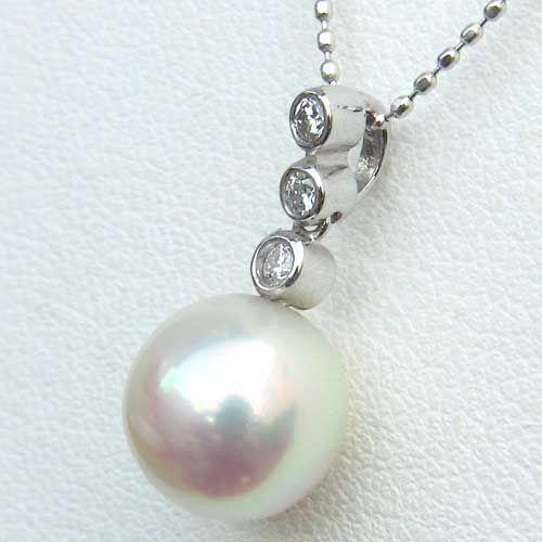 パール ペンダントトップ ダイヤ あこや真珠 pt900 プラチナ