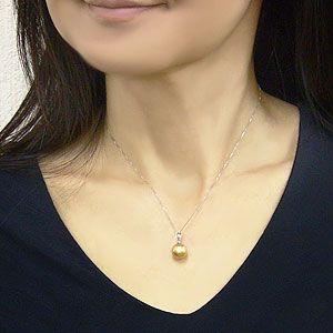 ゴールデンパール ペンダントトップ 真珠 10mm 南洋白蝶真珠