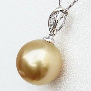 ゴールデンパール ペンダントトップ 真珠 10mm 南洋白蝶真珠