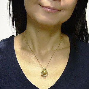 ゴールデンパール ペンダントトップ 南洋真珠 k18 ゴールド ペンダント